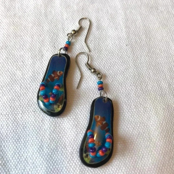 Cute Finding Nemo Theme Sandals Earrings - Picture 2 of 3
